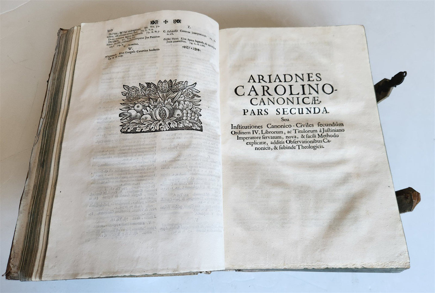 1708 CANON LAW by Jakob Wex antique PIGSKIN BOUND FOLIO in LATIN