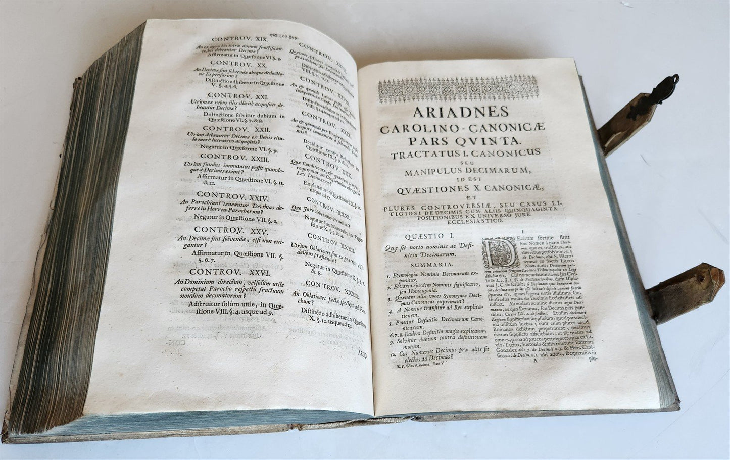 1708 CANON LAW by Jakob Wex antique PIGSKIN BOUND FOLIO in LATIN