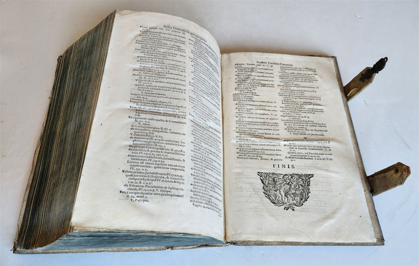 1708 CANON LAW by Jakob Wex antique PIGSKIN BOUND FOLIO in LATIN