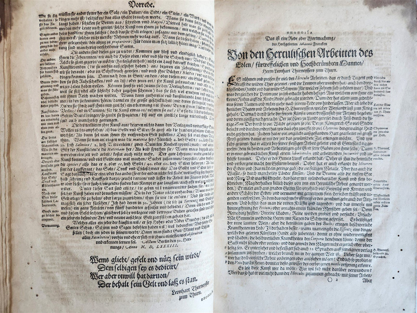 1583 ALCHEMY by L.Thurneisser Megale chymia vel magna Alchymia antique FOLIO 16c