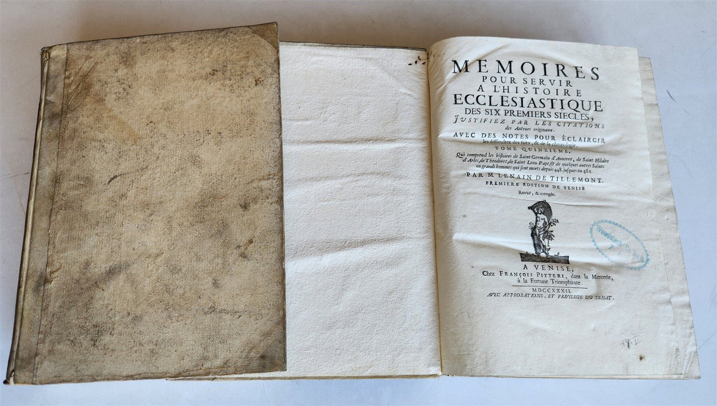 1732 ECCLESIASTICAL HISTORY 2 VELLUM BOUND VOLUMES antique
