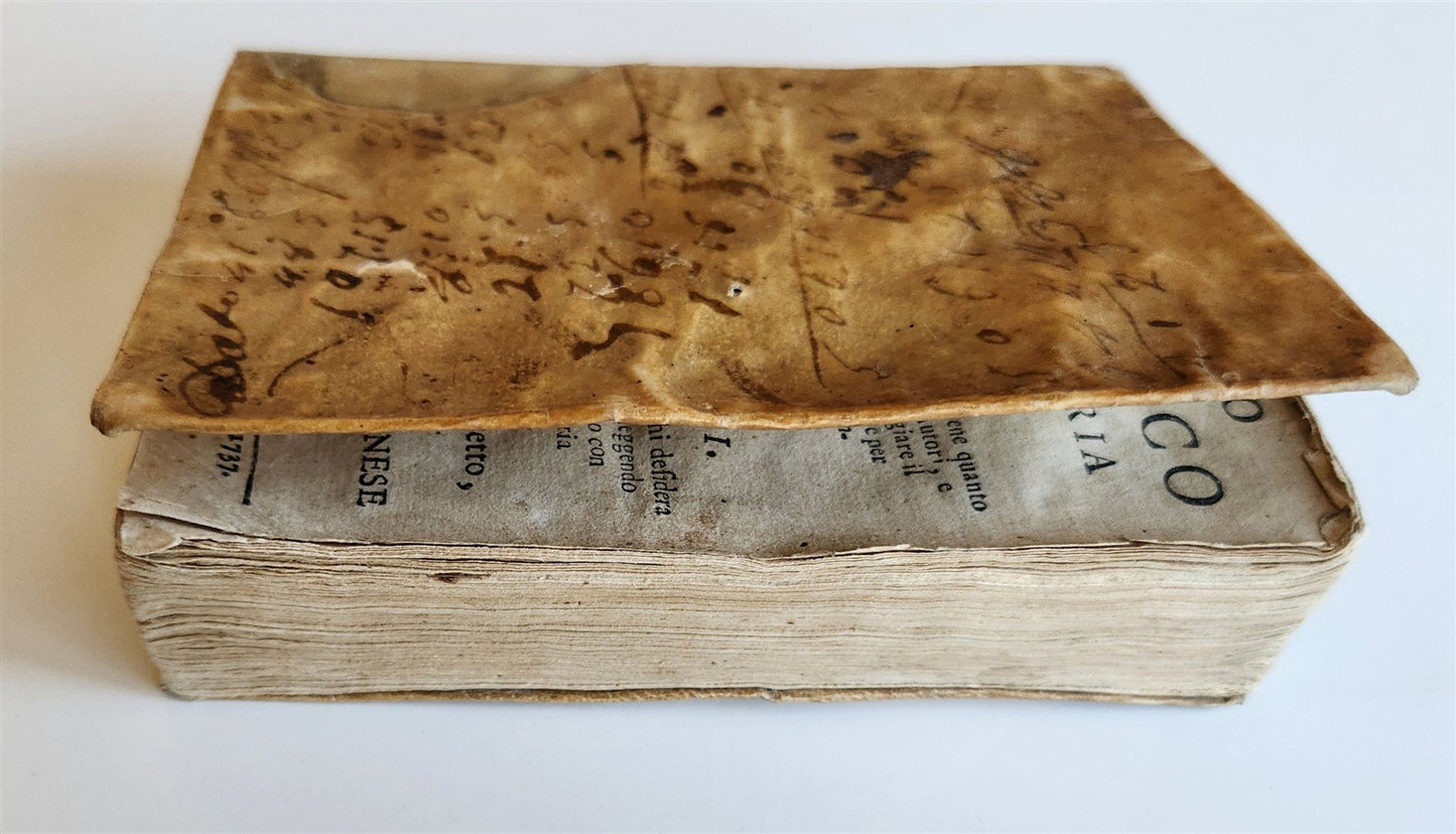 1737 ARITHMETIC TREATISE in ITALIAN antique Trattato aritmetico VELLUM BINDING
