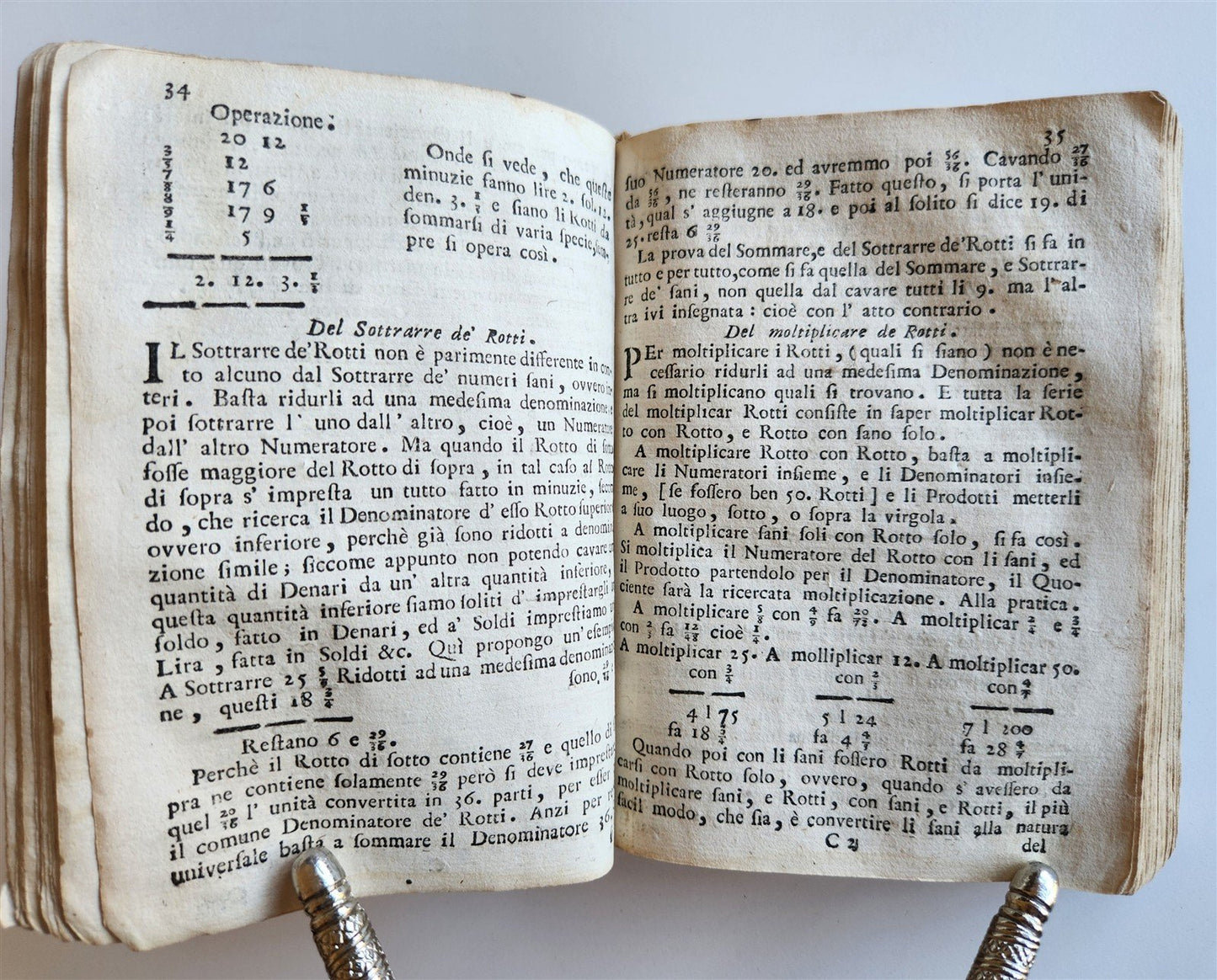 1737 ARITHMETIC TREATISE in ITALIAN antique Trattato aritmetico VELLUM BINDING