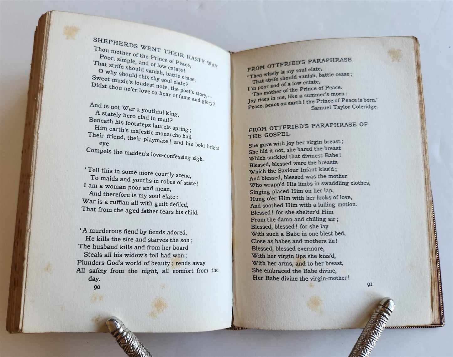 1895 BOOK of CHRISTMAS VERSE antique ILLUSTRATED by Walter Crane SIGNED BINDING