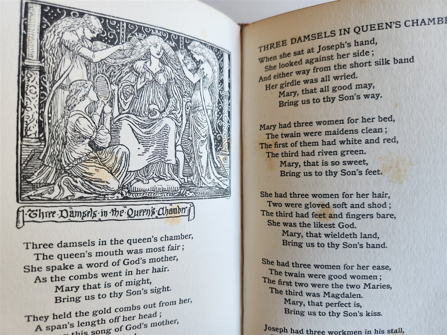 1895 BOOK of CHRISTMAS VERSE antique ILLUSTRATED by Walter Crane SIGNED BINDING