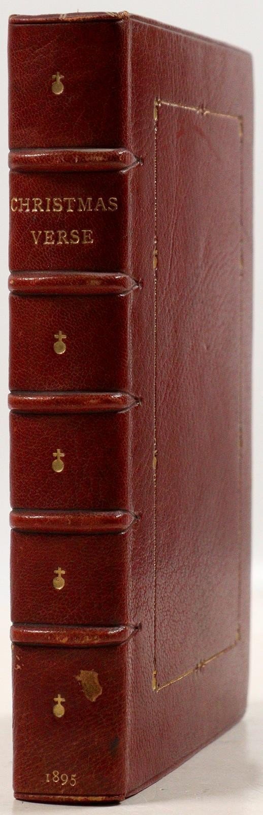 1895 BOOK of CHRISTMAS VERSE antique ILLUSTRATED by Walter Crane SIGNED BINDING
