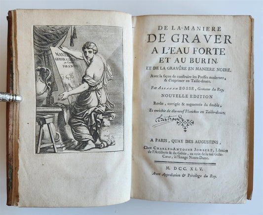 1745 ILLUSTRATED TREATISE on COPPER ENGRAVING antique DE LA MANIÈRE DE GRAVER