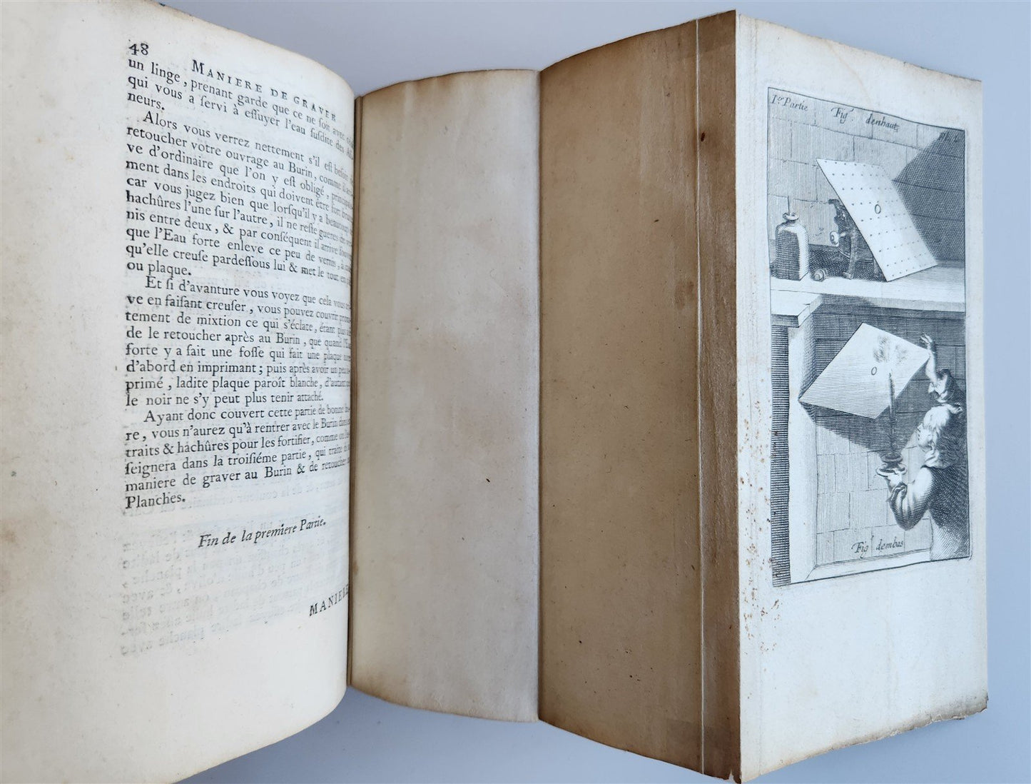 1745 ILLUSTRATED TREATISE on COPPER ENGRAVING antique DE LA MANIÈRE DE GRAVER