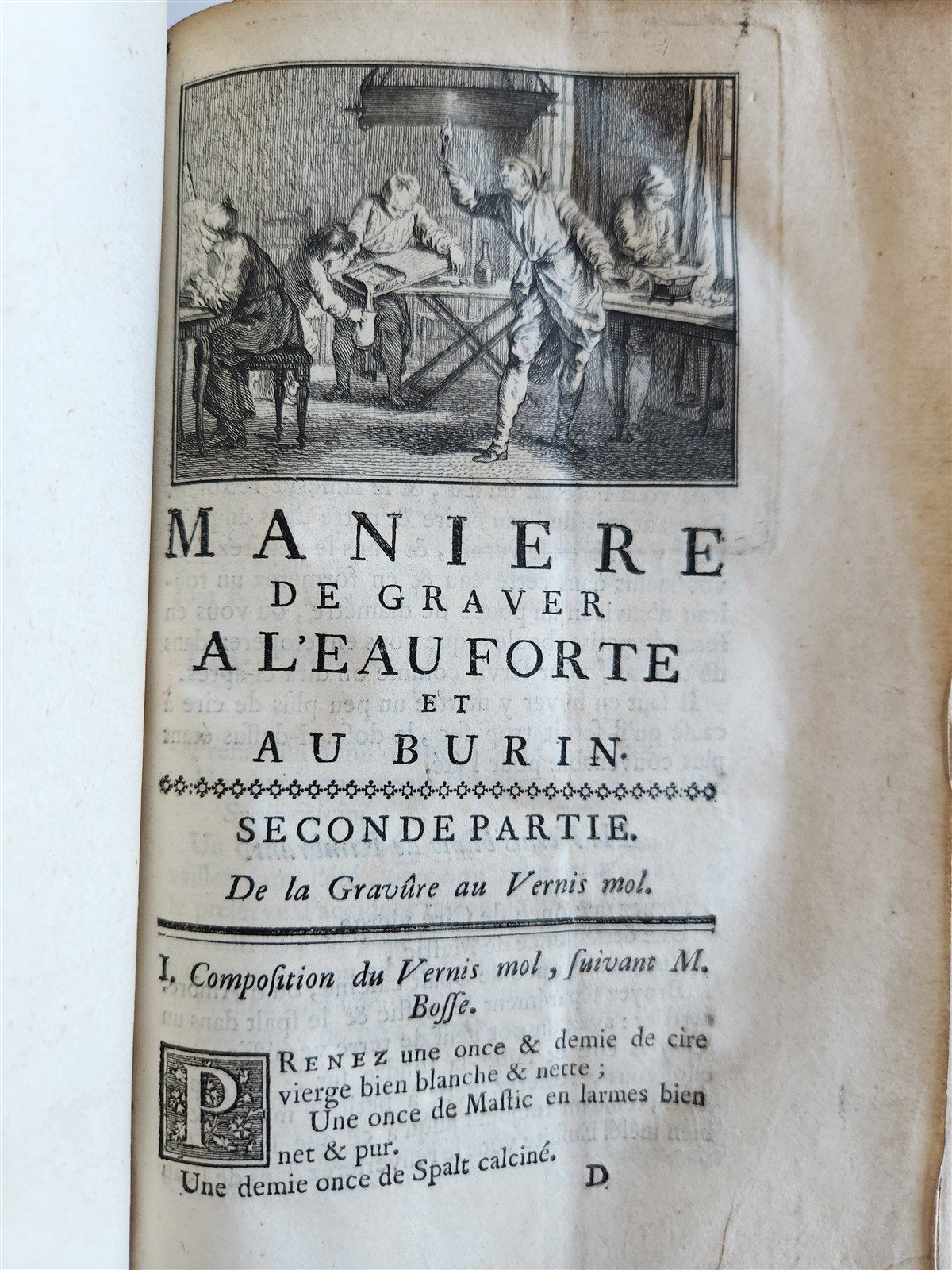 1745 ILLUSTRATED TREATISE on COPPER ENGRAVING antique DE LA MANIÈRE DE GRAVER