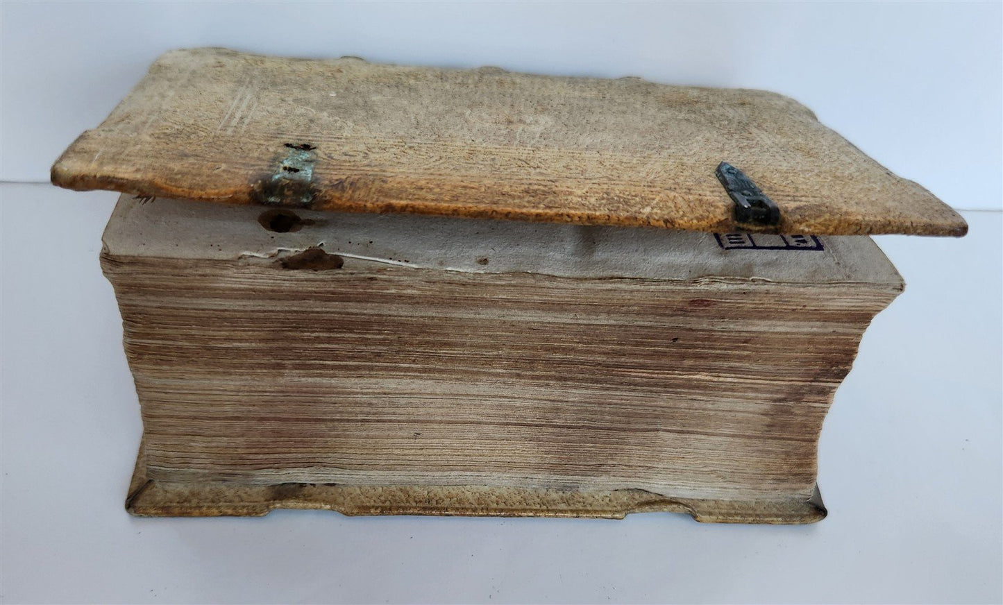 1597 SERMONS by Jesuit Ioannis Osorii antique HAND TOOLED PIGSKIN OVER WOOD