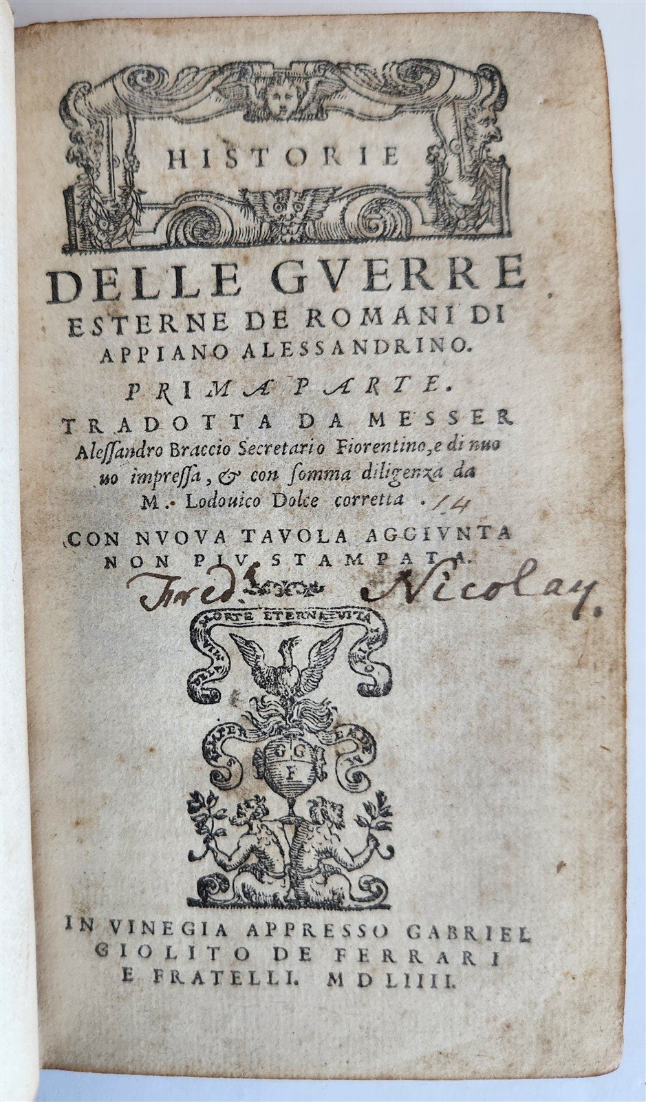 1554 ROMAN HISTORY by APPIAN antique 16th CENTURY DELLE GUERRE ESTERNE DE ROMANI