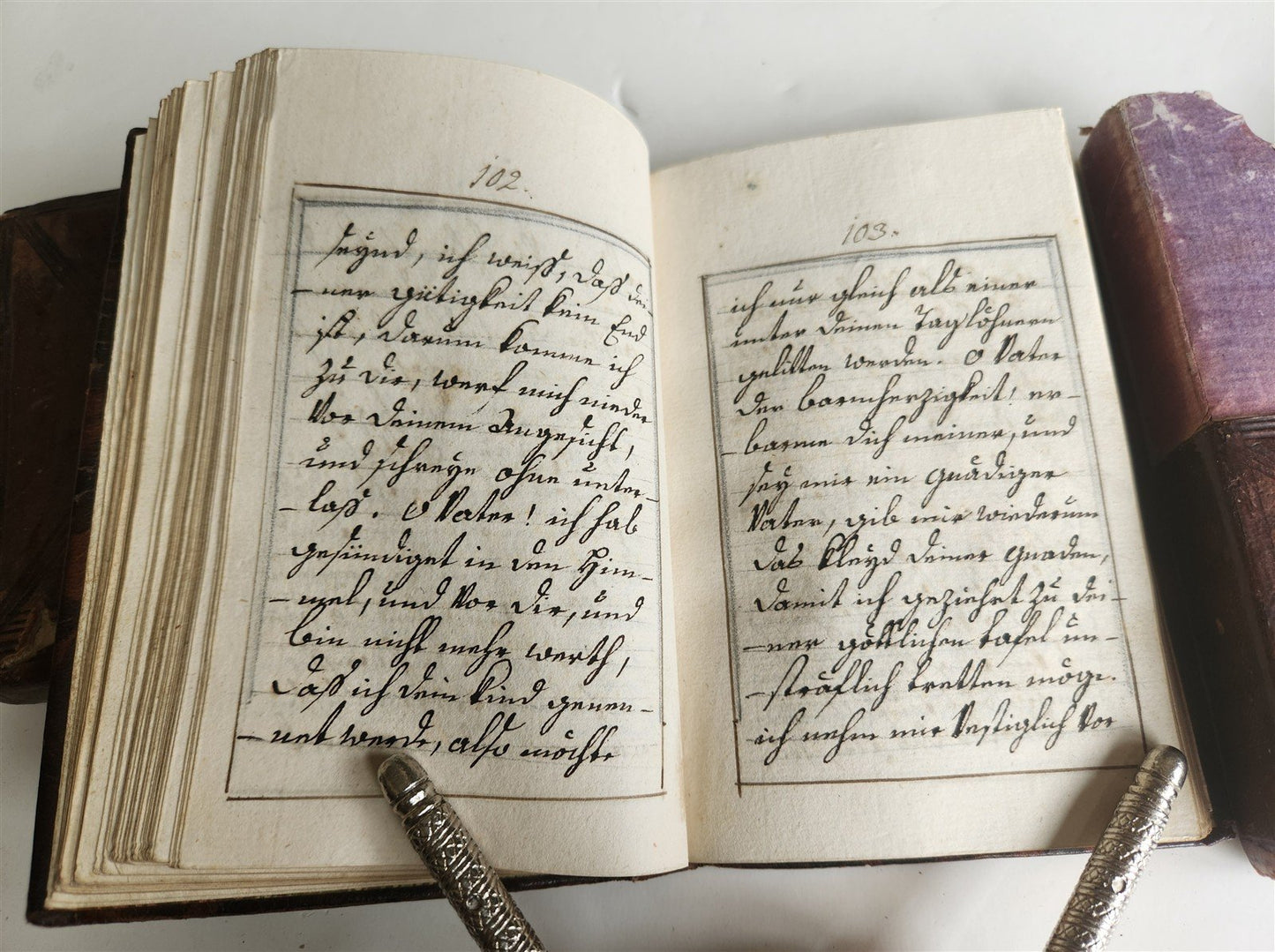 1790s MANUSCRIPT PRAYER BOOK in GERMAN antique 18th CENTURY w/ SLIPCASE