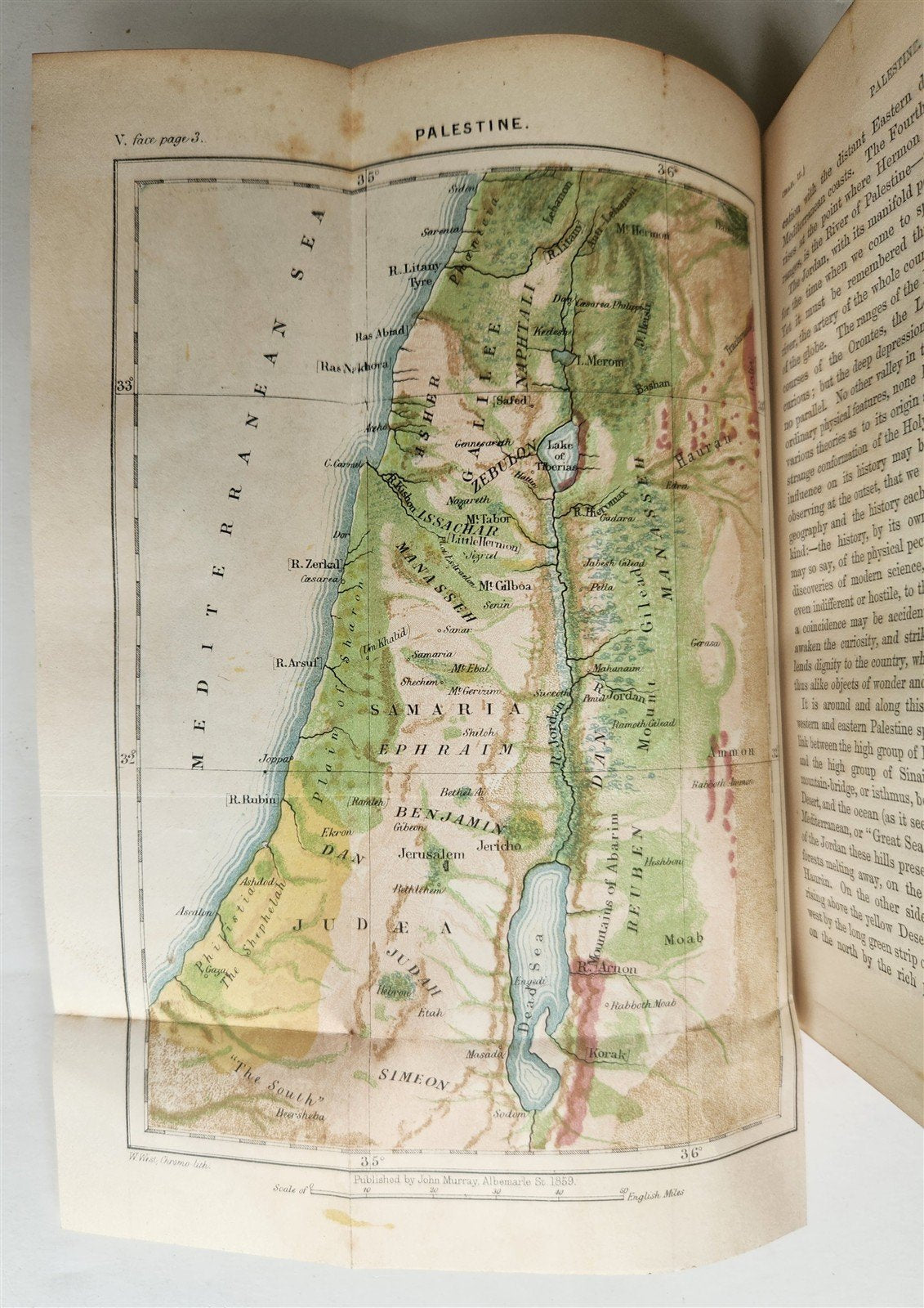 1862 SINAI & PALESTINE in CONNECTION w/ THEIR HISTORY antique ILLUSTRATED w/MAPS
