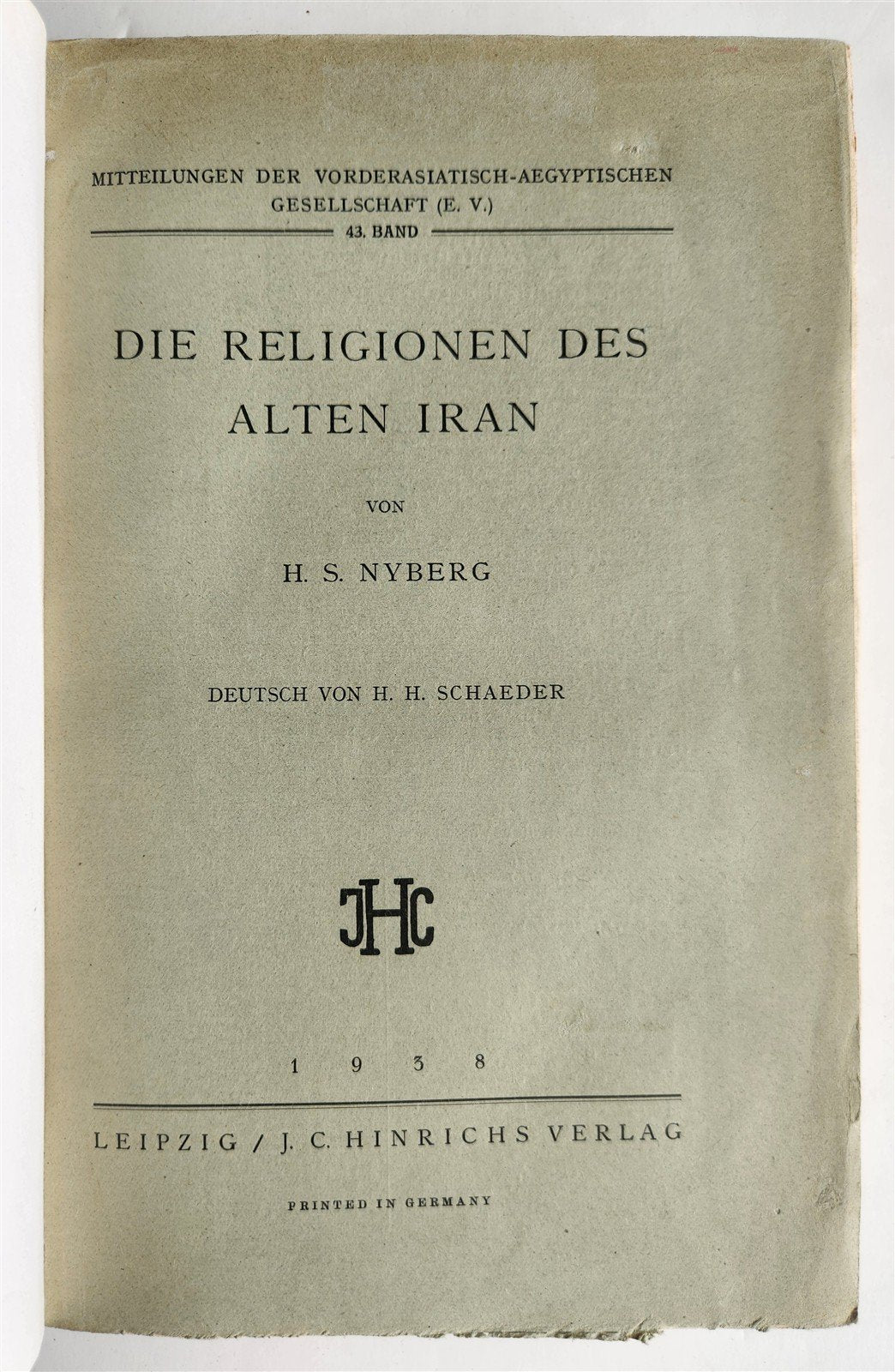 1938 RELIGIONS of ANCIENT PERSIA antique in GERMAN