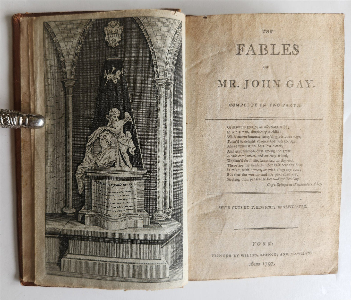 1797 FABLES of JOHN GAY antique ILLUSTRATED in ENGLISH poetry