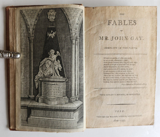 1797 FABLES of JOHN GAY antique ILLUSTRATED in ENGLISH poetry