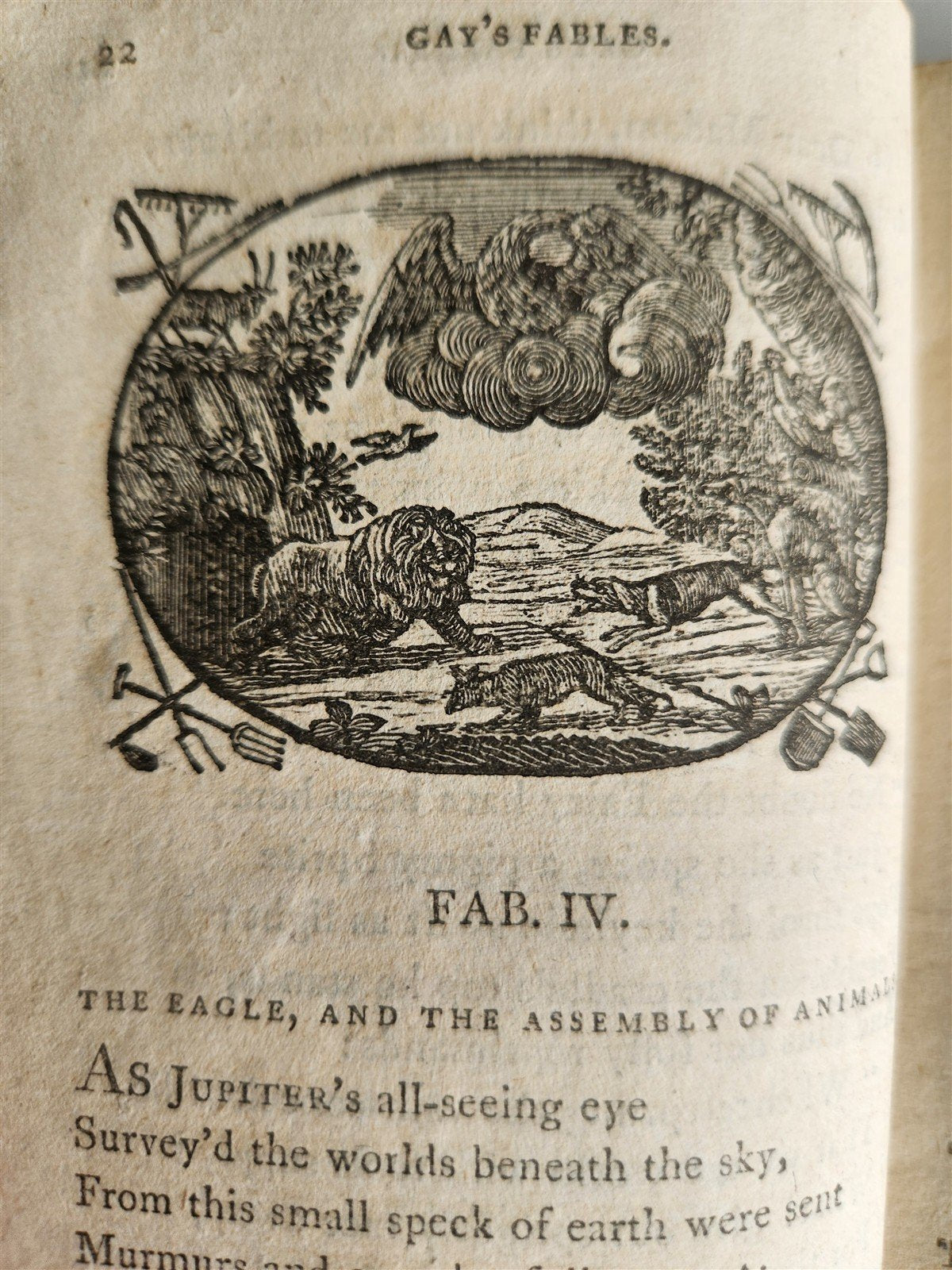 1797 FABLES of JOHN GAY antique ILLUSTRATED in ENGLISH poetry