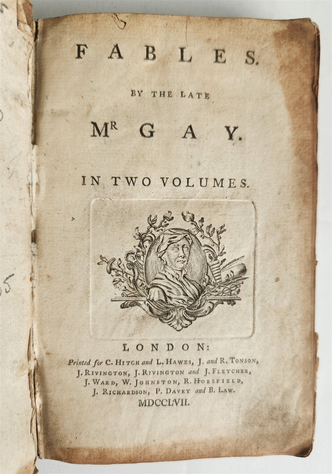 1757 FABLES of JOHN GAY antique in ENGLISH poetry