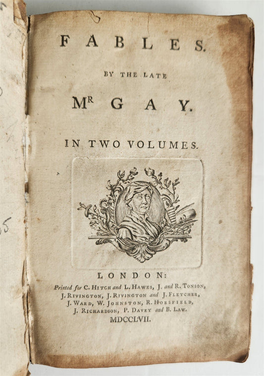 1757 FABLES of JOHN GAY antique in ENGLISH poetry