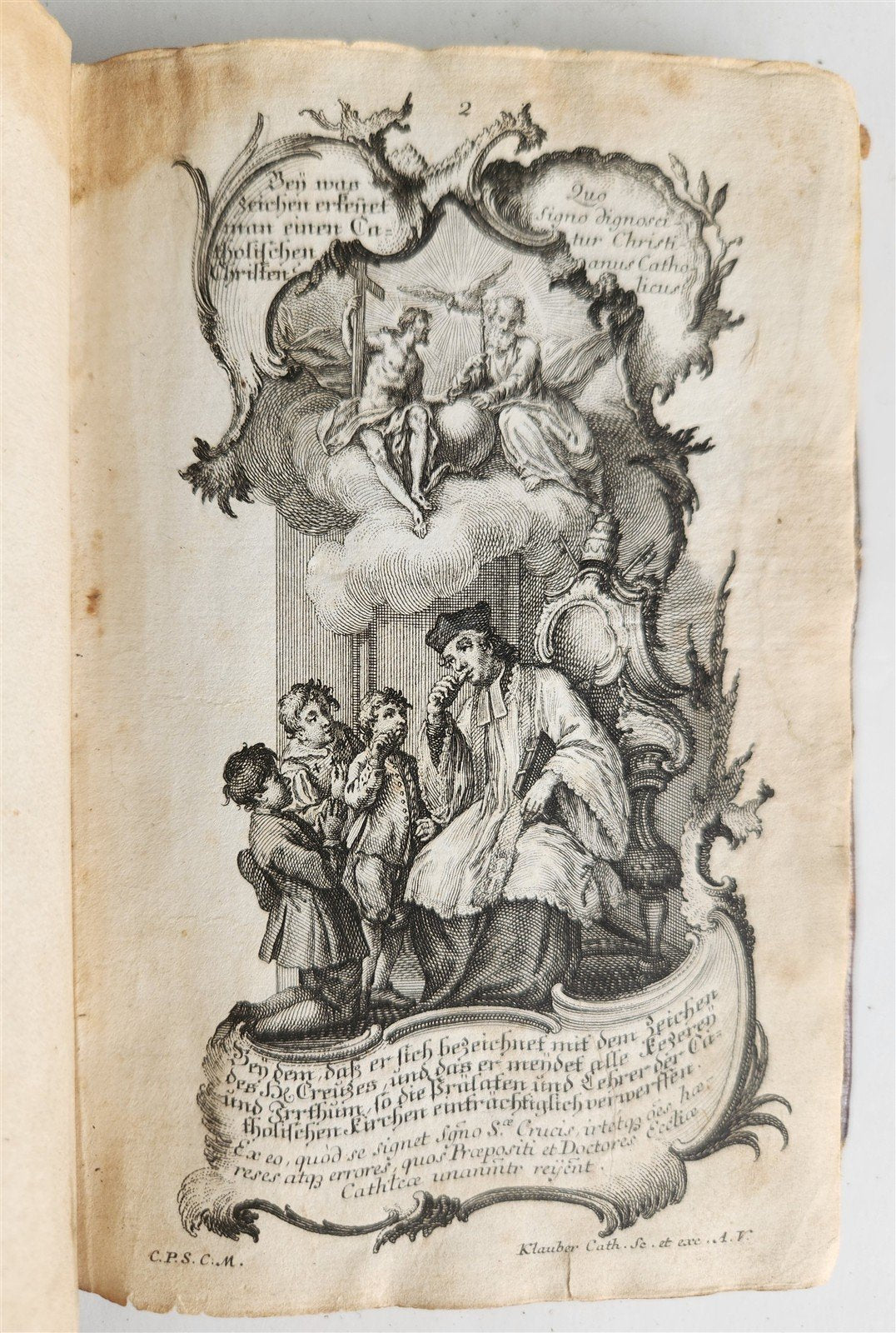 1751 CATECHISM antique ILLUSTRATED rare