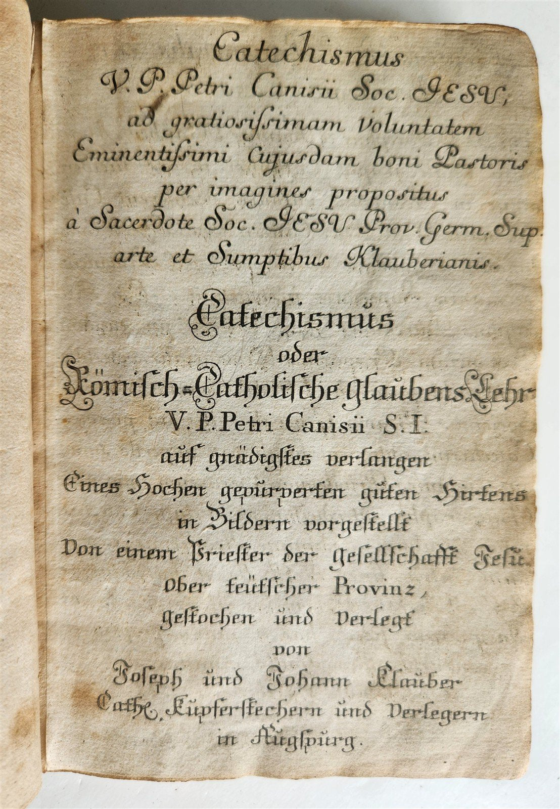 1751 CATECHISM antique ILLUSTRATED rare