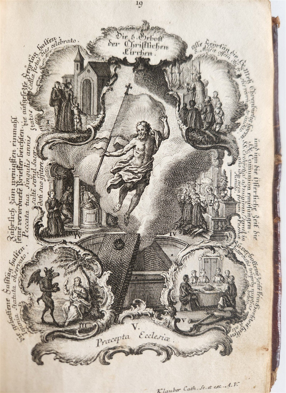 1751 CATECHISM antique ILLUSTRATED rare