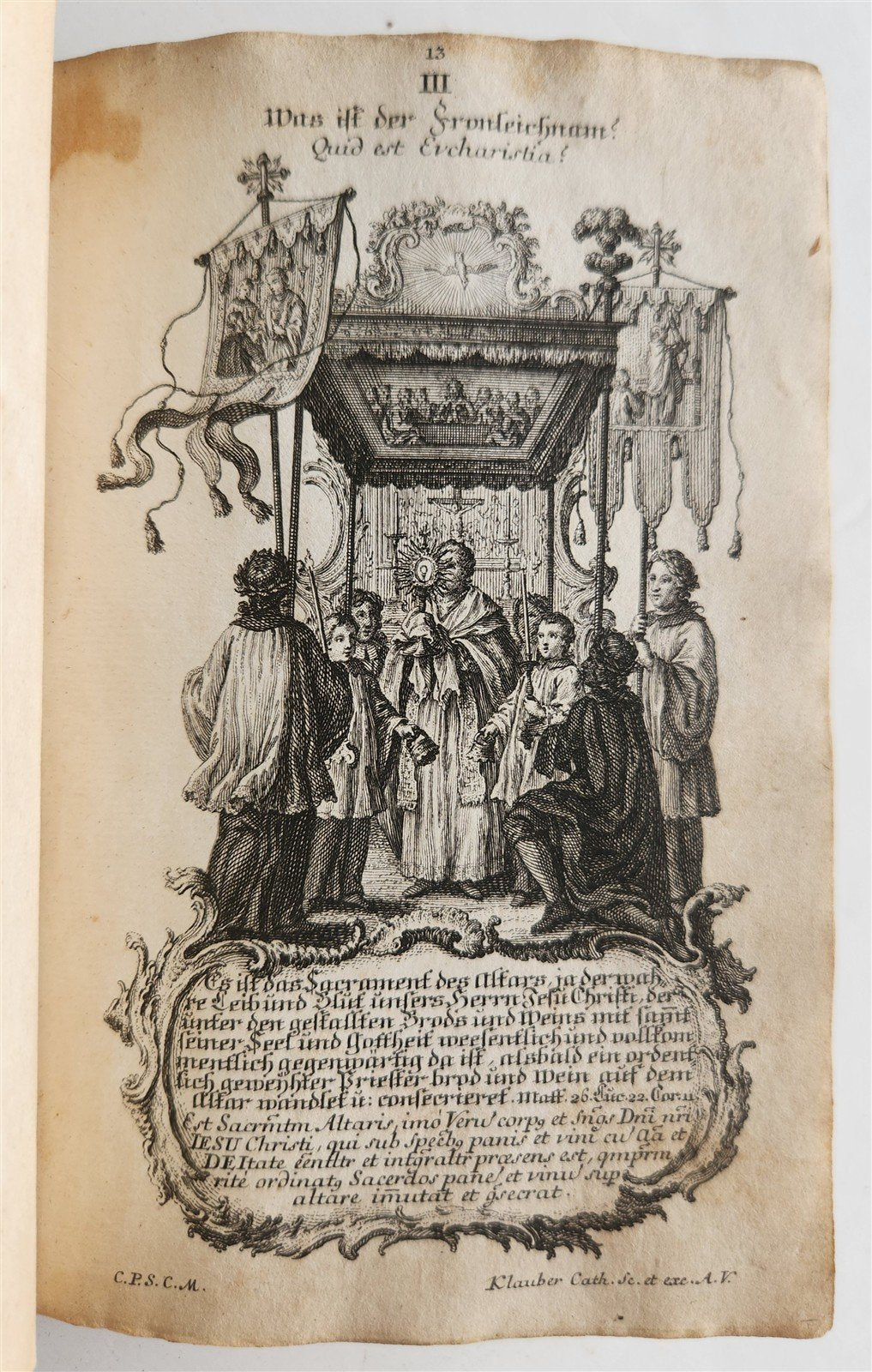 1751 CATECHISM antique ILLUSTRATED rare
