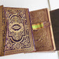 1900 OTTOMAN KORAN antique QURAN Turkish w/ WOODEN STAND & GILT SLIP CASE