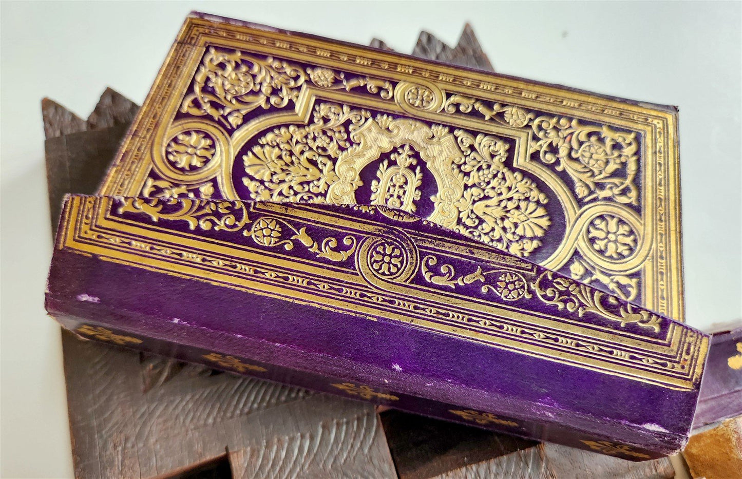 1900 OTTOMAN KORAN antique QURAN Turkish w/ WOODEN STAND & GILT SLIP CASE