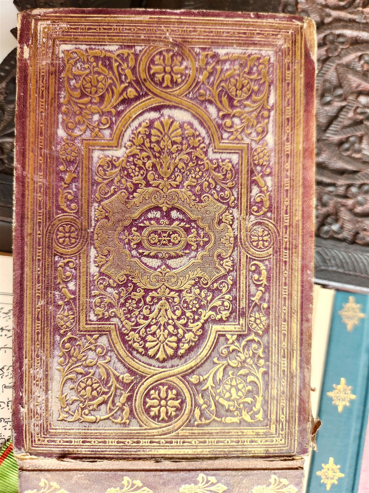 1900 OTTOMAN KORAN antique QURAN Turkish w/ WOODEN STAND & GILT SLIP CASE