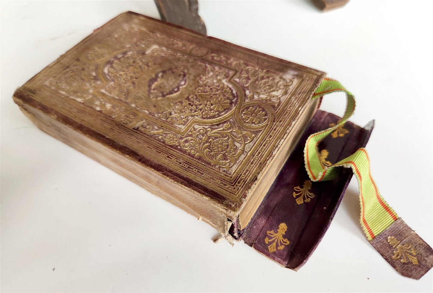 1900 OTTOMAN KORAN antique QURAN Turkish w/ WOODEN STAND & GILT SLIP CASE