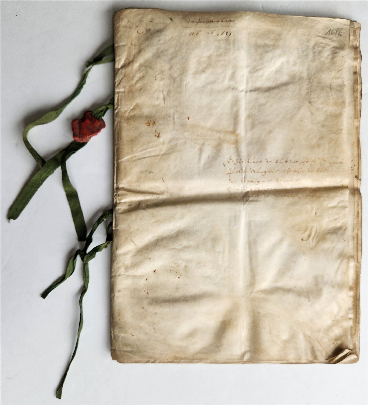 17th century MANUSCRIPT on VELLUM ANTIQUE LEGAL DOCUMENT in FRENCH 24 pages