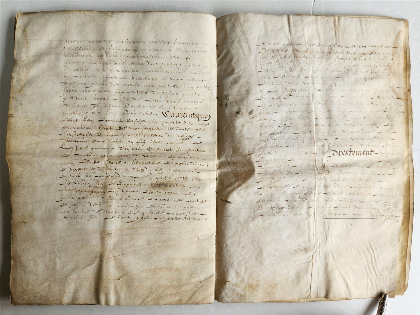 17th century MANUSCRIPT on VELLUM ANTIQUE LEGAL DOCUMENT in FRENCH 24 pages