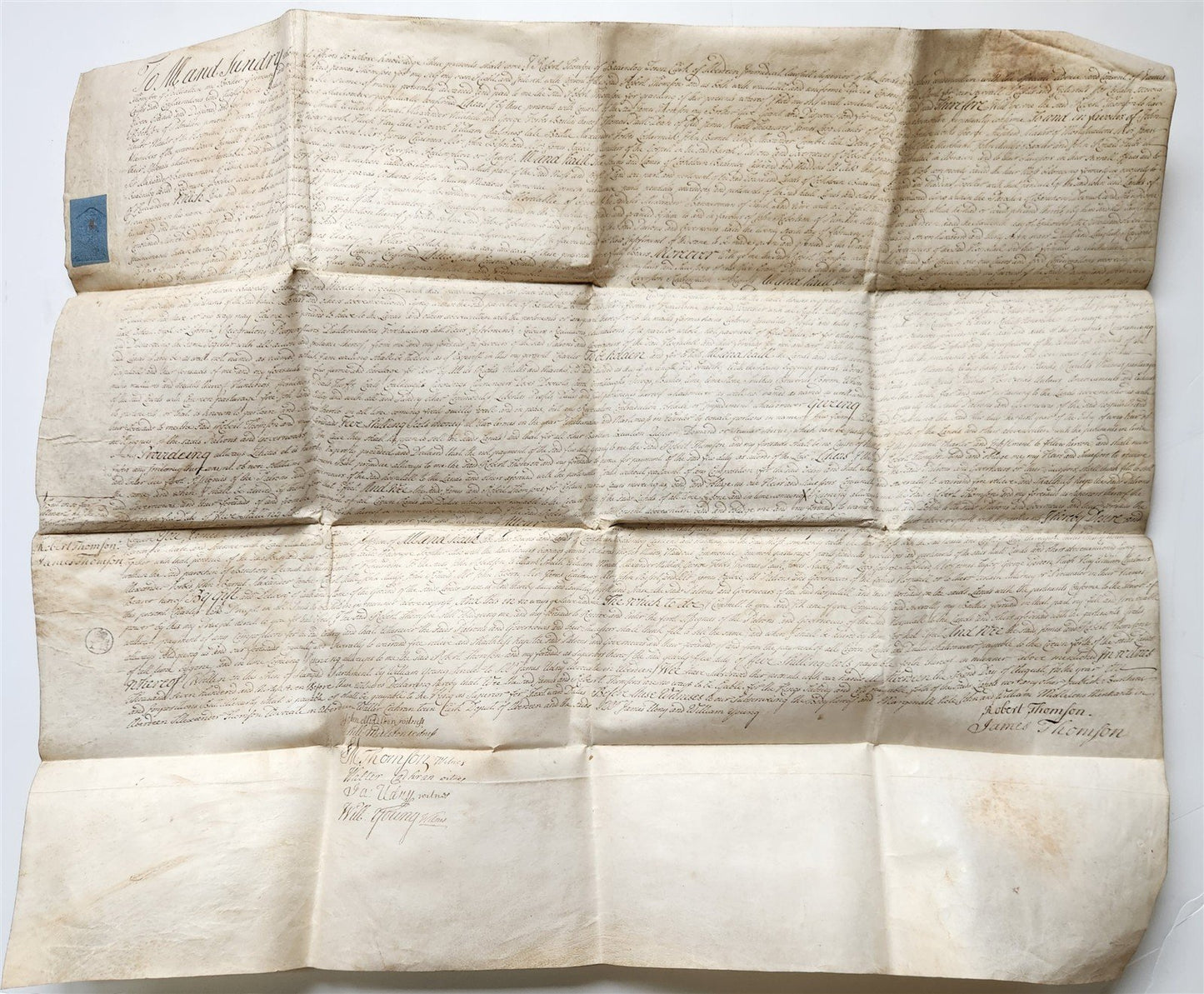 1737 MANUSCRIPT on VELLUM ANTIQUE LEGAL DOCUMENT in ENGLISH 18th CENTURY