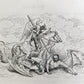 1869 DON QUIXOTE by CERVANTES antique GUSTAVE DORE ILLUSTRATED FOLIO in GERMAN