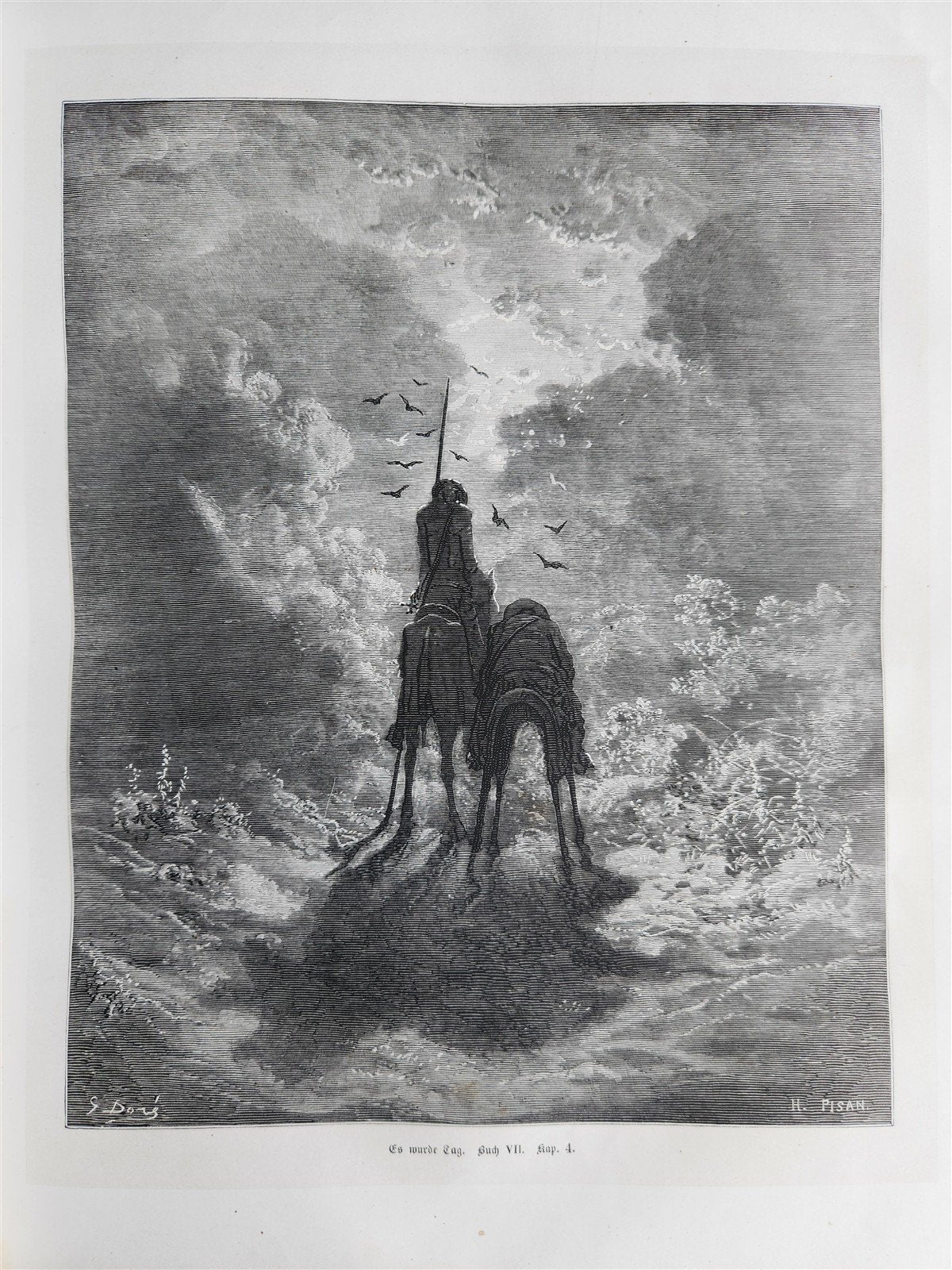 1869 DON QUIXOTE by CERVANTES antique GUSTAVE DORE ILLUSTRATED FOLIO in GERMAN