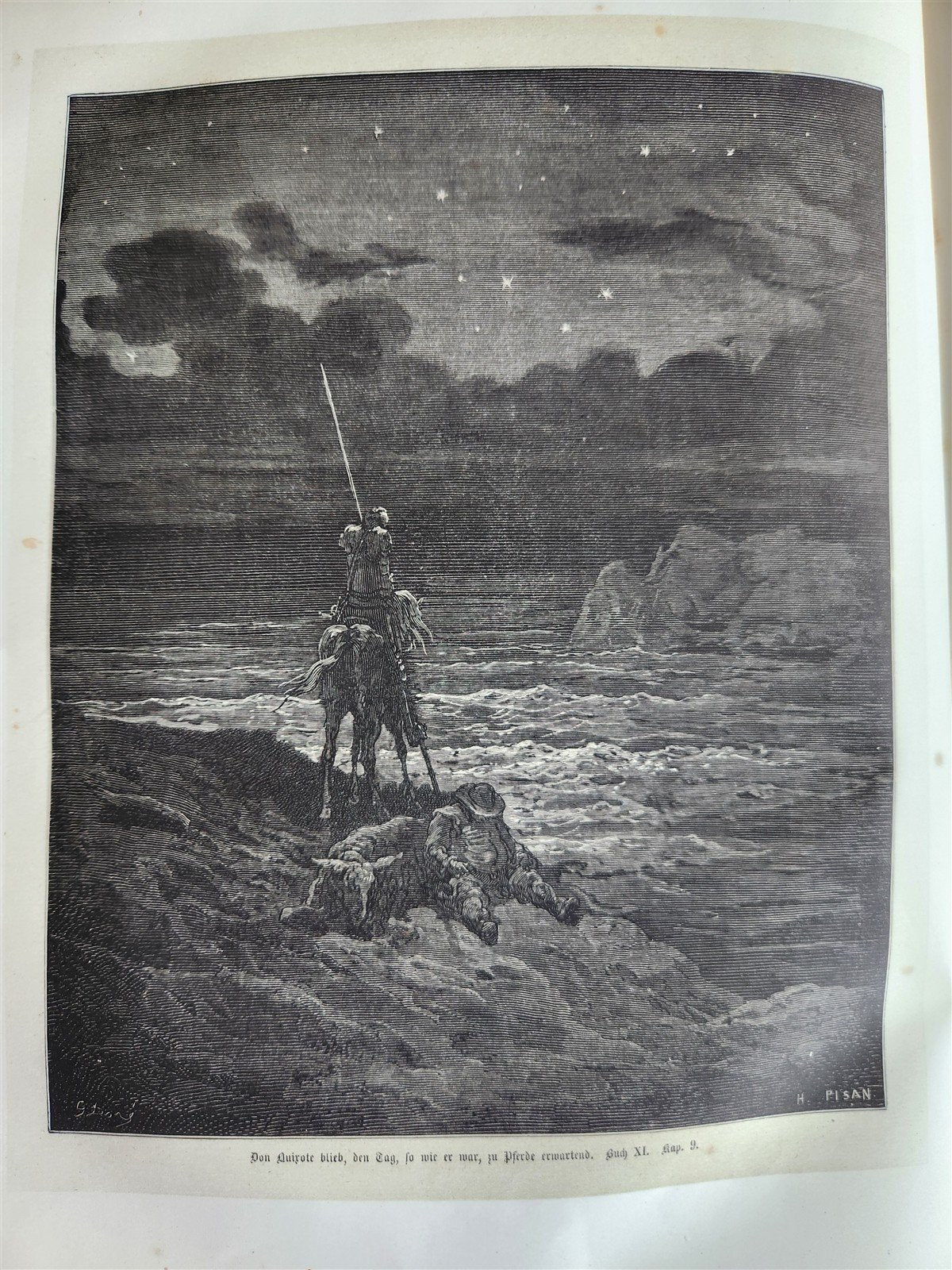 1869 DON QUIXOTE by CERVANTES antique GUSTAVE DORE ILLUSTRATED FOLIO in GERMAN