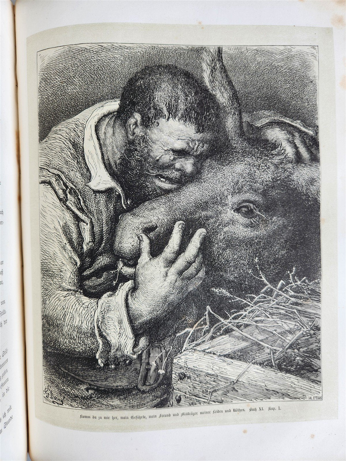 1869 DON QUIXOTE by CERVANTES antique GUSTAVE DORE ILLUSTRATED FOLIO in GERMAN