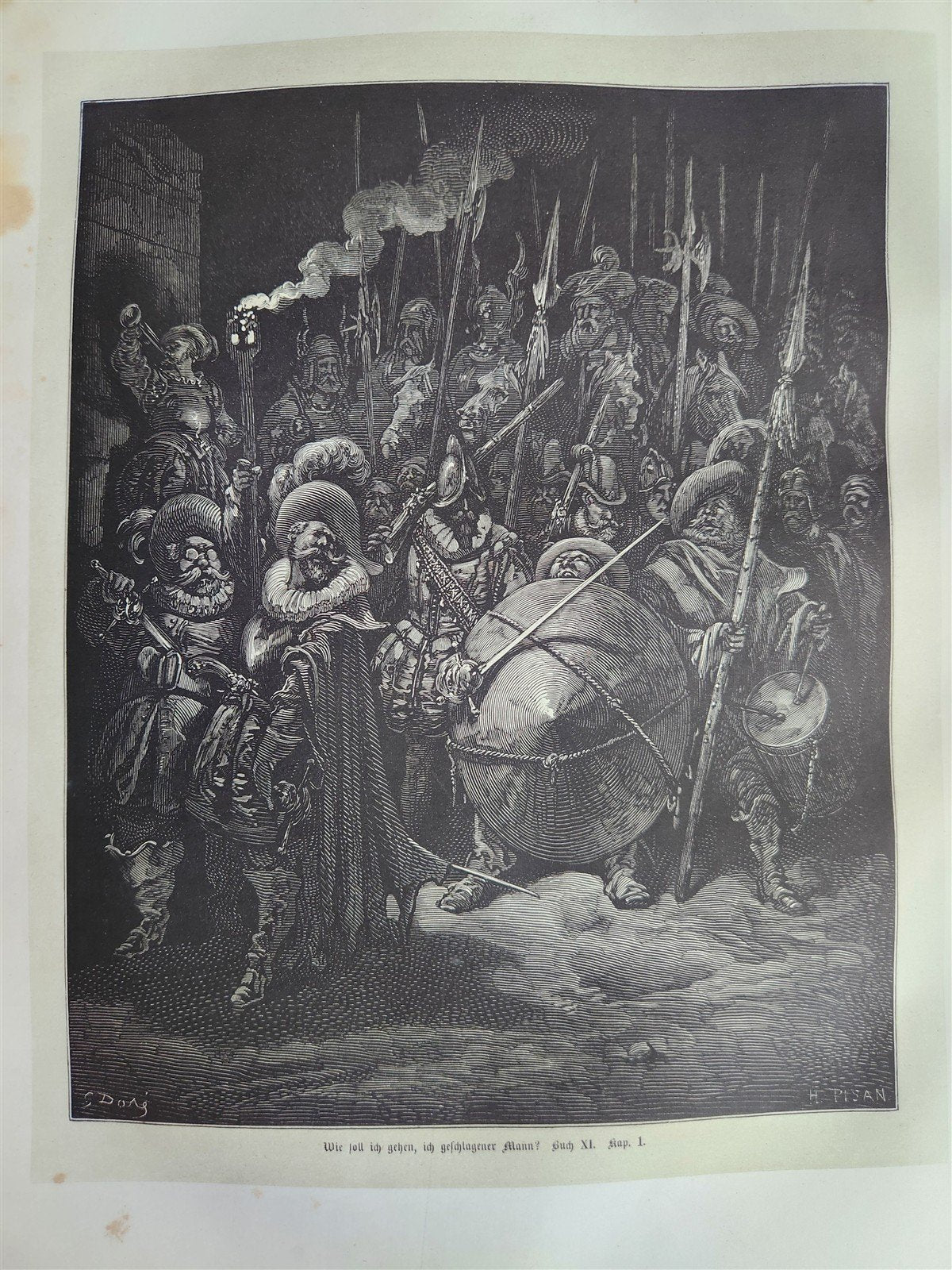 1869 DON QUIXOTE by CERVANTES antique GUSTAVE DORE ILLUSTRATED FOLIO in GERMAN