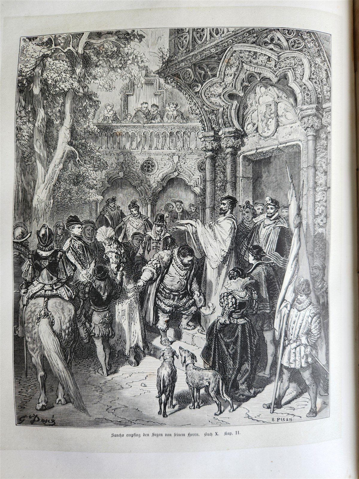 1869 DON QUIXOTE by CERVANTES antique GUSTAVE DORE ILLUSTRATED FOLIO in GERMAN