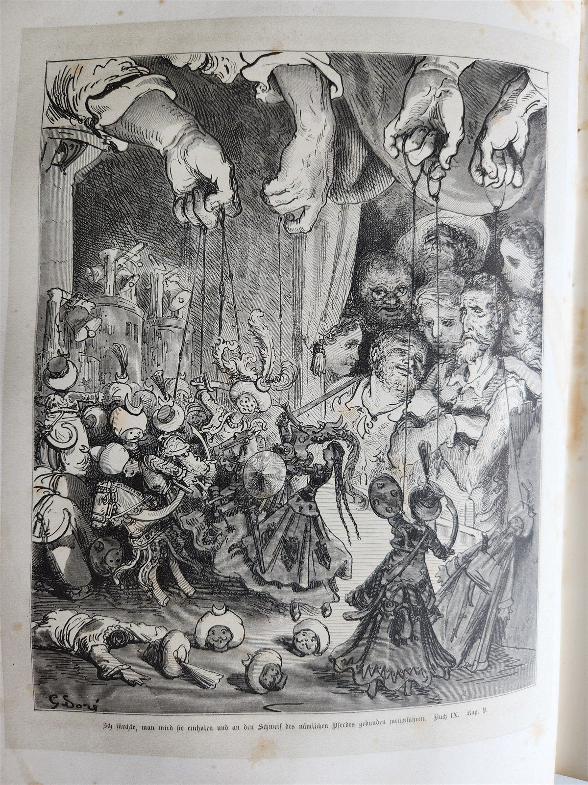 1869 DON QUIXOTE by CERVANTES antique GUSTAVE DORE ILLUSTRATED FOLIO in GERMAN