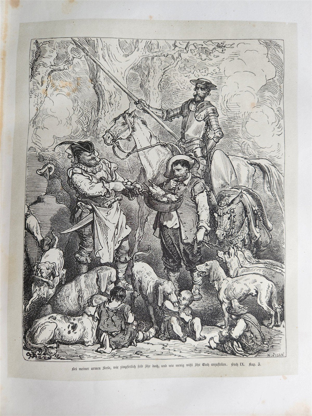1869 DON QUIXOTE by CERVANTES antique GUSTAVE DORE ILLUSTRATED FOLIO in GERMAN