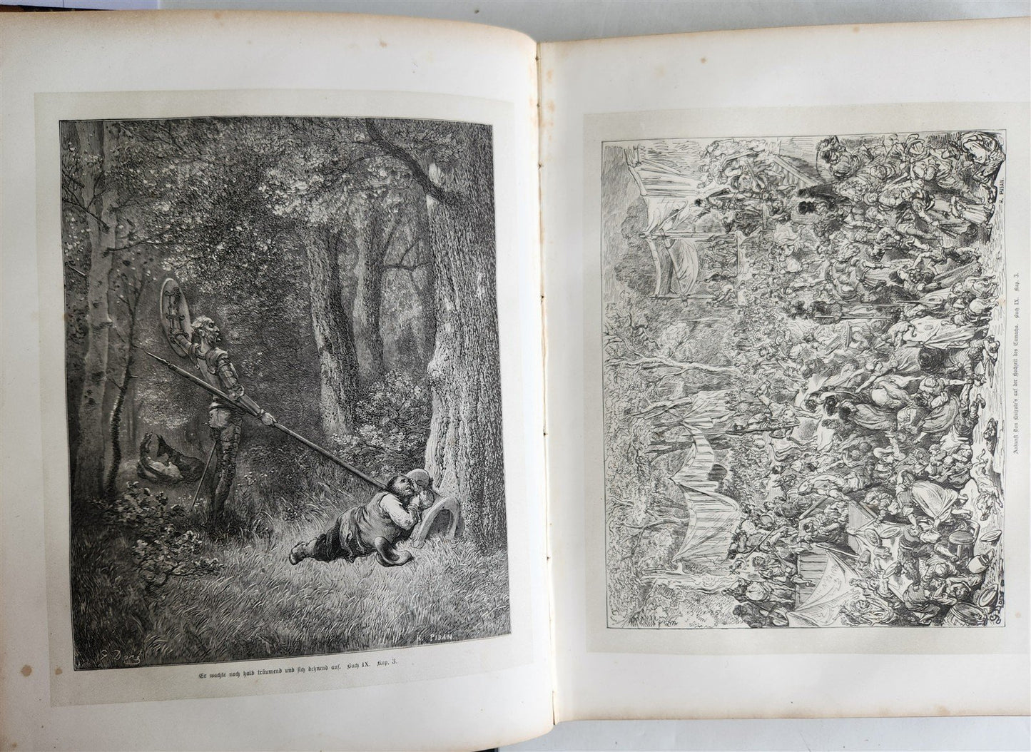 1869 DON QUIXOTE by CERVANTES antique GUSTAVE DORE ILLUSTRATED FOLIO in GERMAN