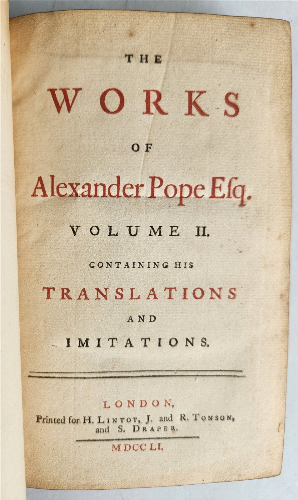 1751 WORKS of ALEXANDER POPE antique 7 VOLUMES in ENGLISH illustrated