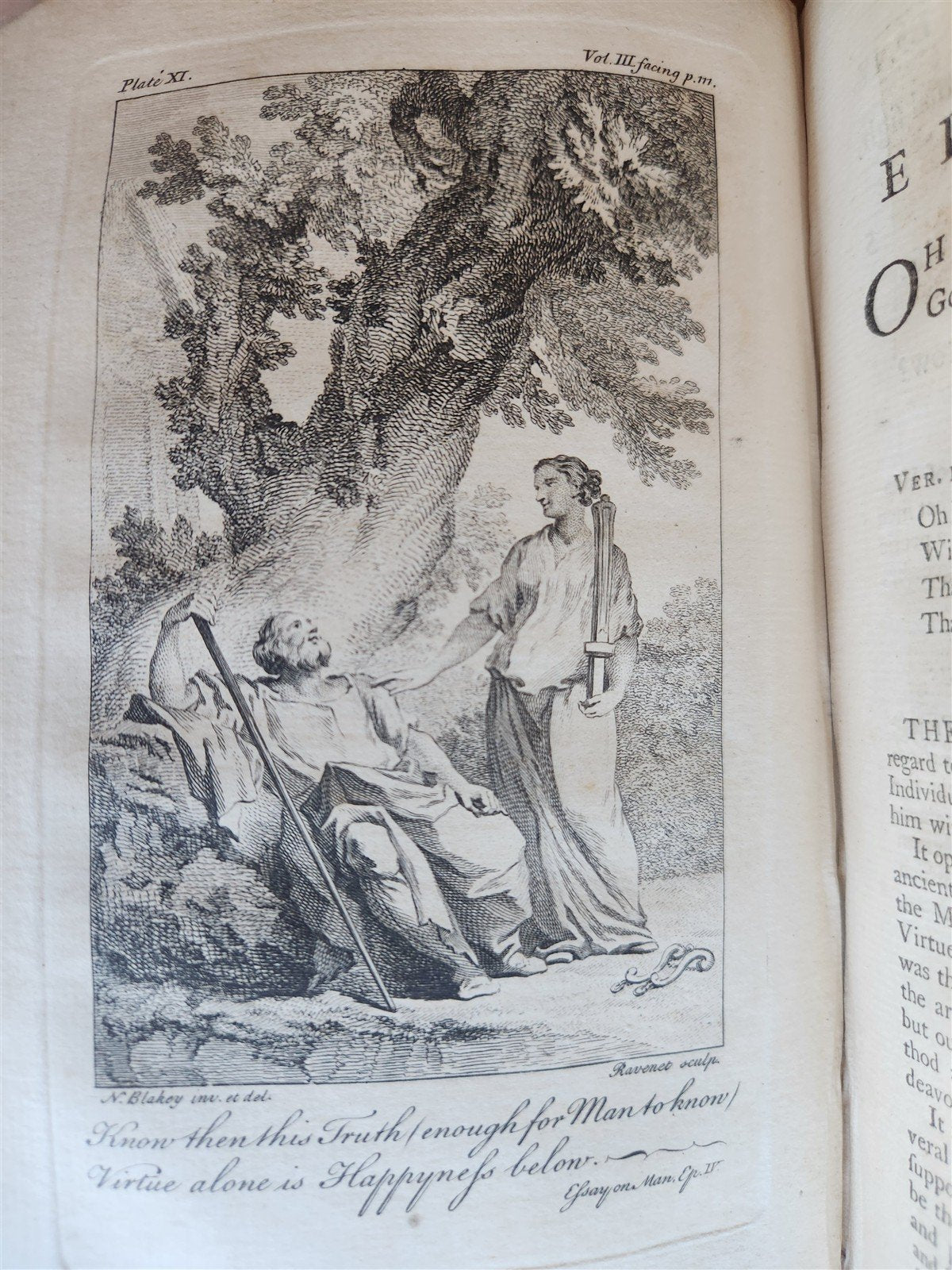 1751 WORKS of ALEXANDER POPE antique 7 VOLUMES in ENGLISH illustrated