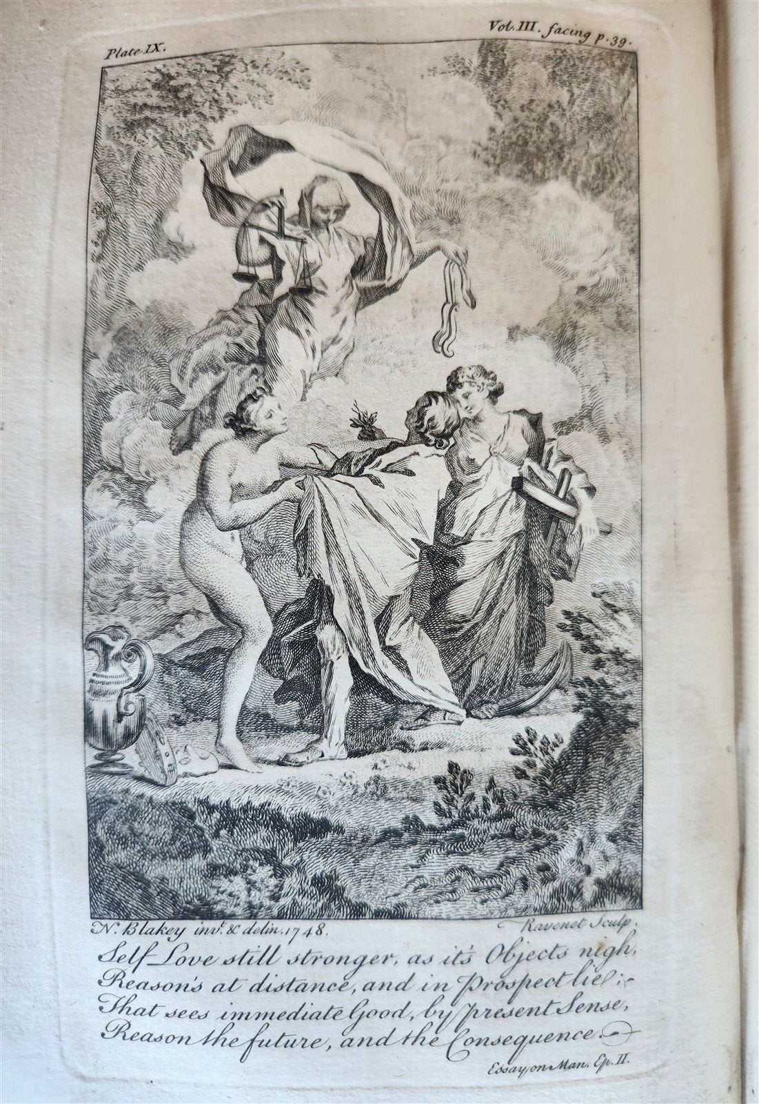 1751 WORKS of ALEXANDER POPE antique 7 VOLUMES in ENGLISH illustrated