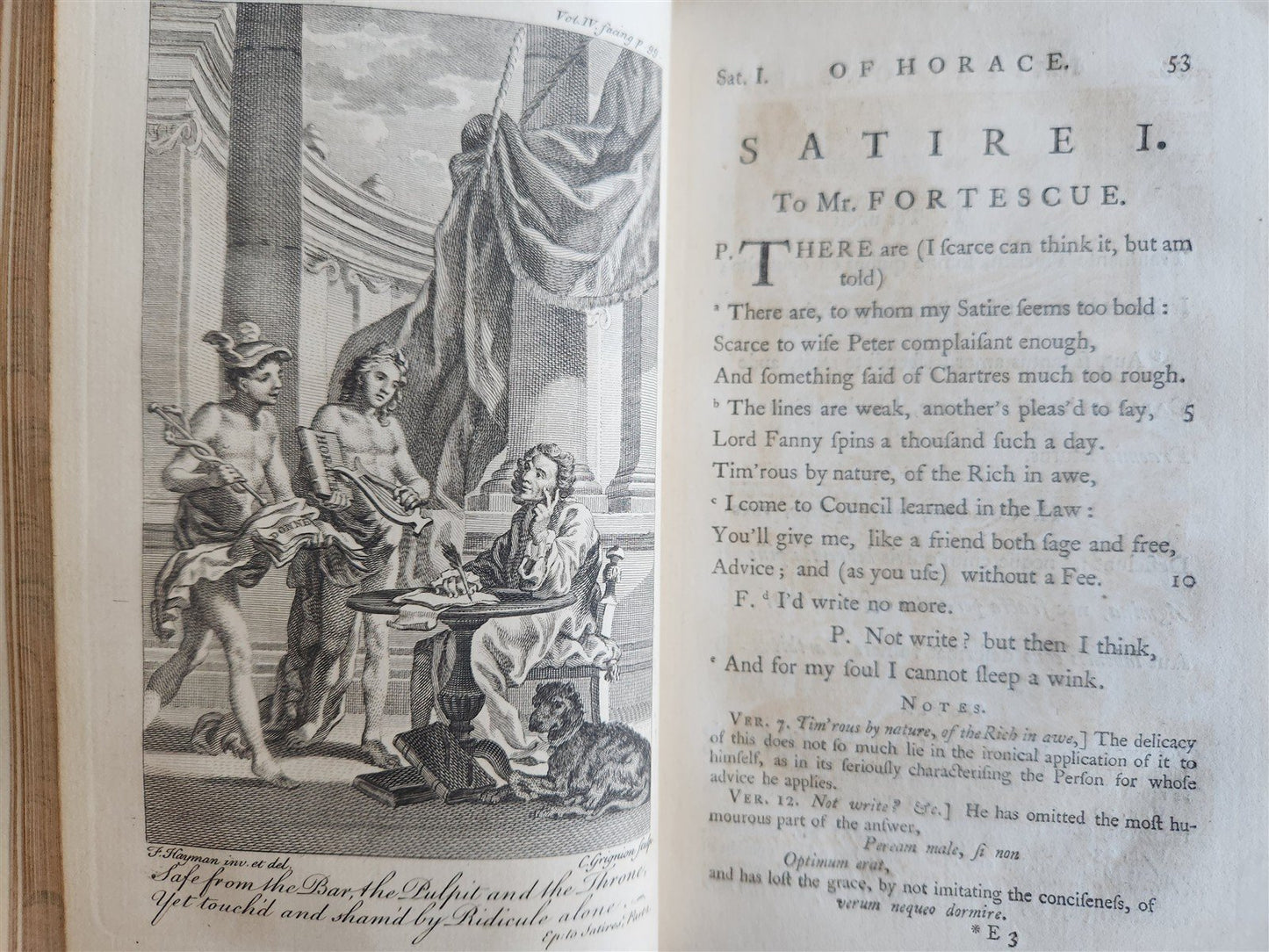 1751 WORKS of ALEXANDER POPE antique 7 VOLUMES in ENGLISH illustrated