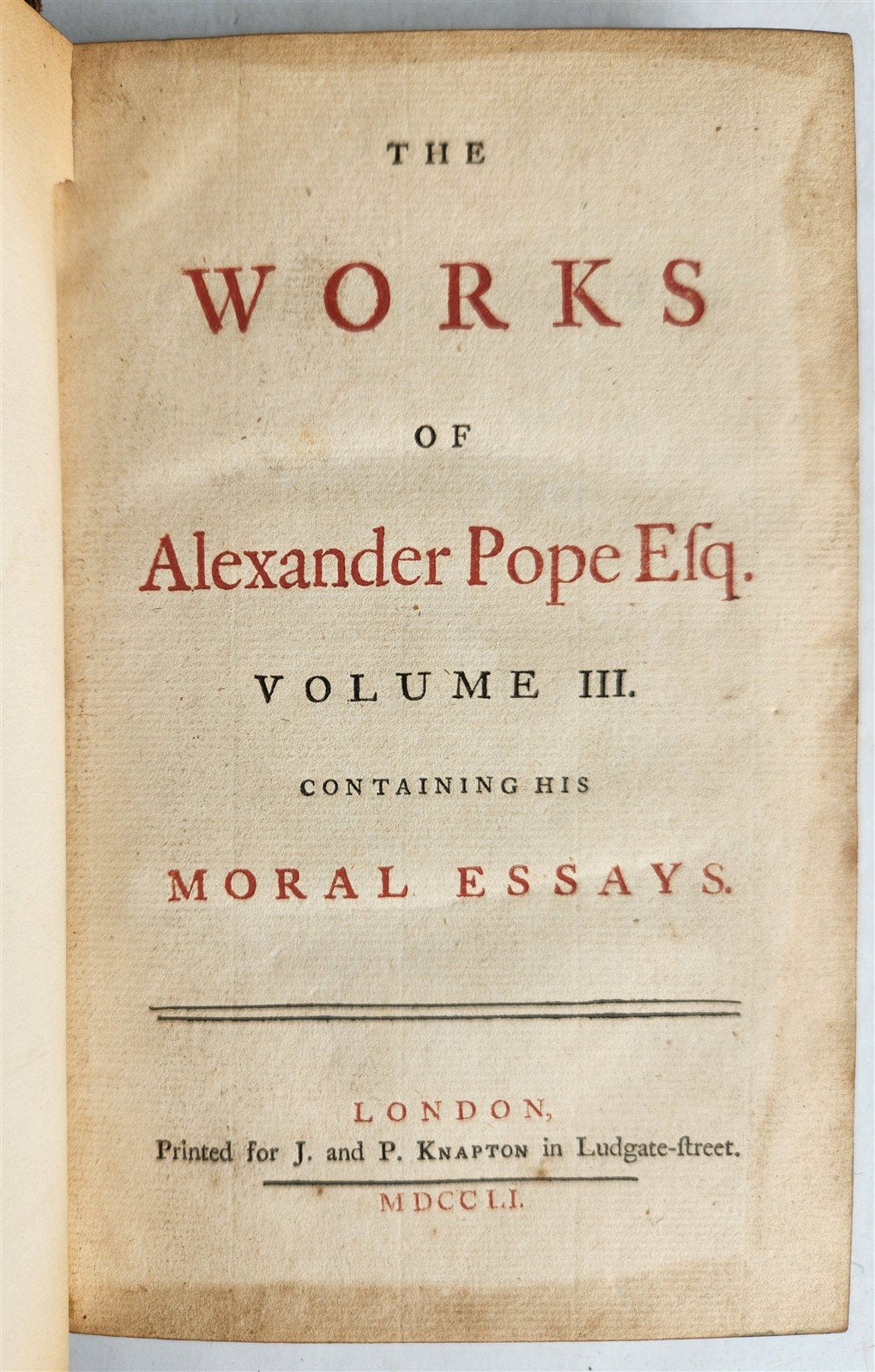 1751 WORKS of ALEXANDER POPE antique 7 VOLUMES in ENGLISH illustrated