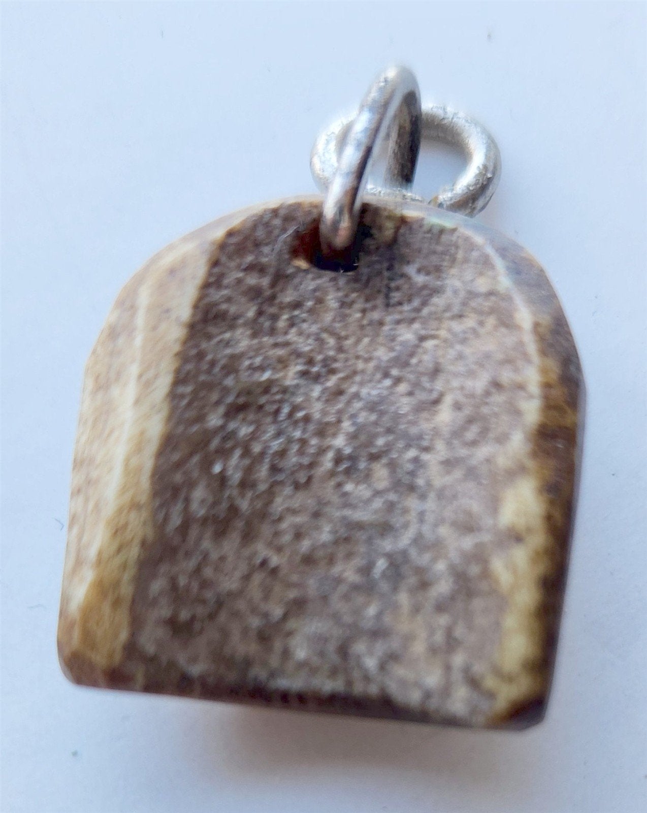 19th century CARVED HORN PENDANT w/ MAN'S FACE antique