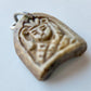 19th century CARVED HORN PENDANT w/ MAN'S FACE antique